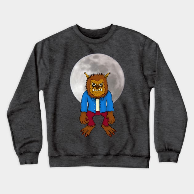 Wolf Man Crewneck Sweatshirt by MalcolmKirk